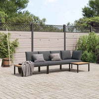 Set Divani da Giardino 3 pz con Cuscini in Alluminio Nero 3283707