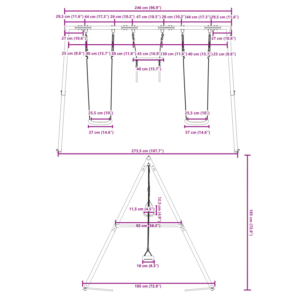 Set Gioco da Esterno con Altalene e Trapezio 3283599