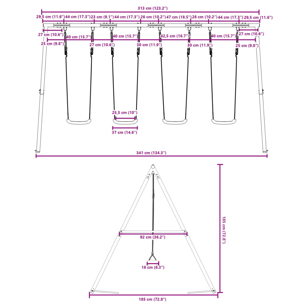 Set Altalene da Esterno 4 pz 3283607