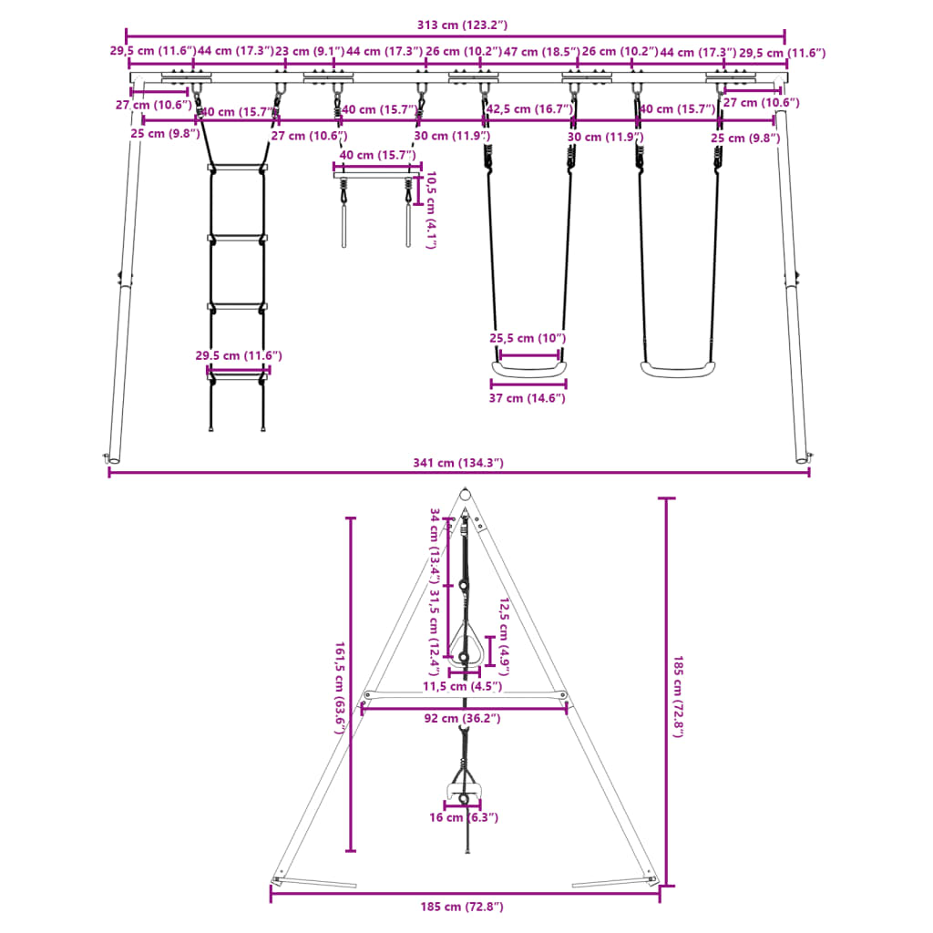 Set Gioco da Esterno con Altalene Trapezio e Scala 3283611