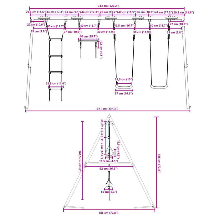 Set Gioco da Esterno con Altalene Trapezio e Scala 3283611