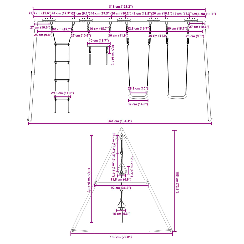 Set Gioco da Esterno con Altalene Trapezio e Scala 3283625