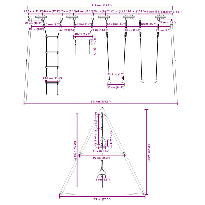 Set Gioco da Esterno con Altalene Trapezio e Scala 3283625