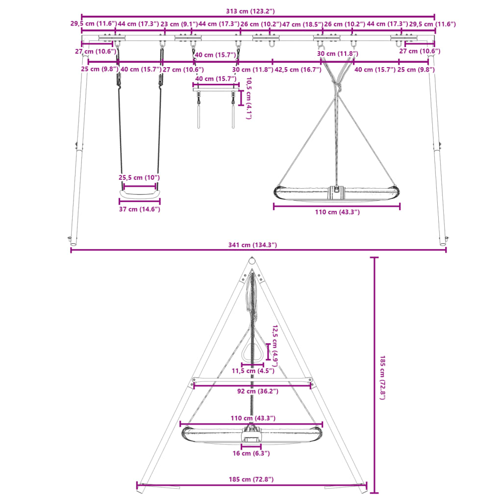 Set Gioco da Esterno Altalena Trapezio e Altalena con Piattino 3283629