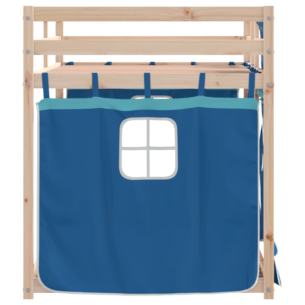 Letto a Castello senza Materasso Blu 90x200cm Massello Pino 3283929