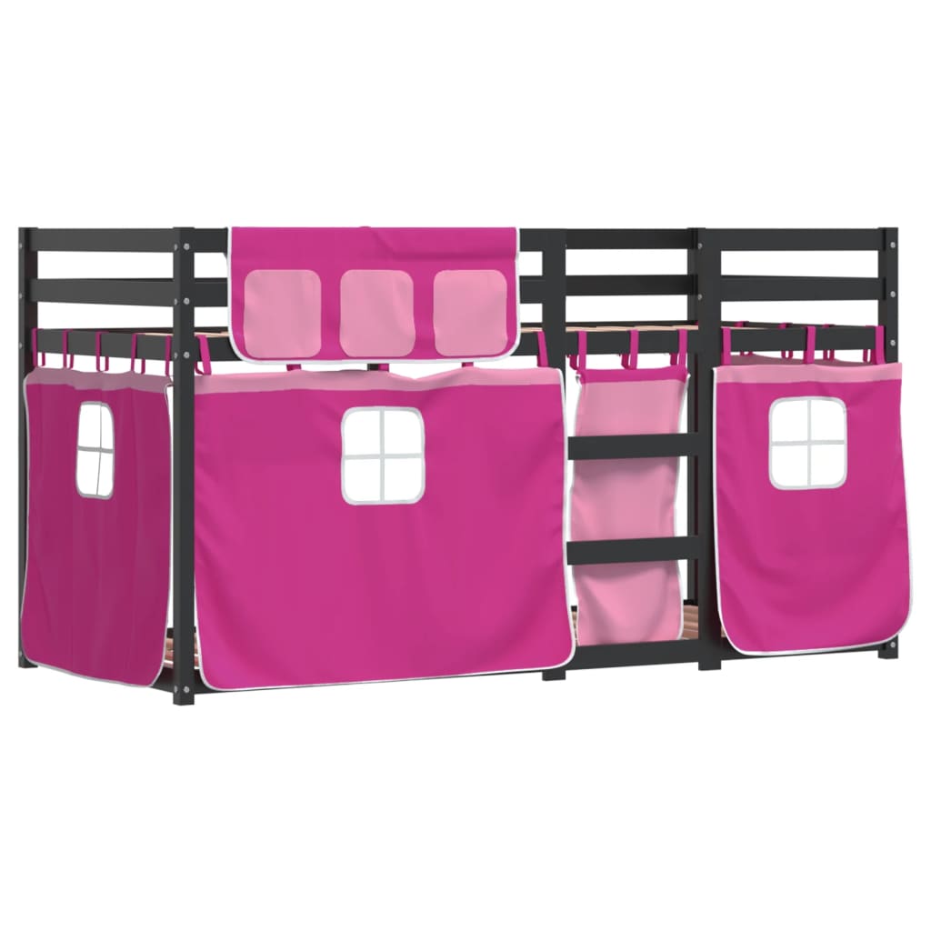 Letto a Castello senza Materasso Rosa 90x200 cm Legno di Pino 3283936