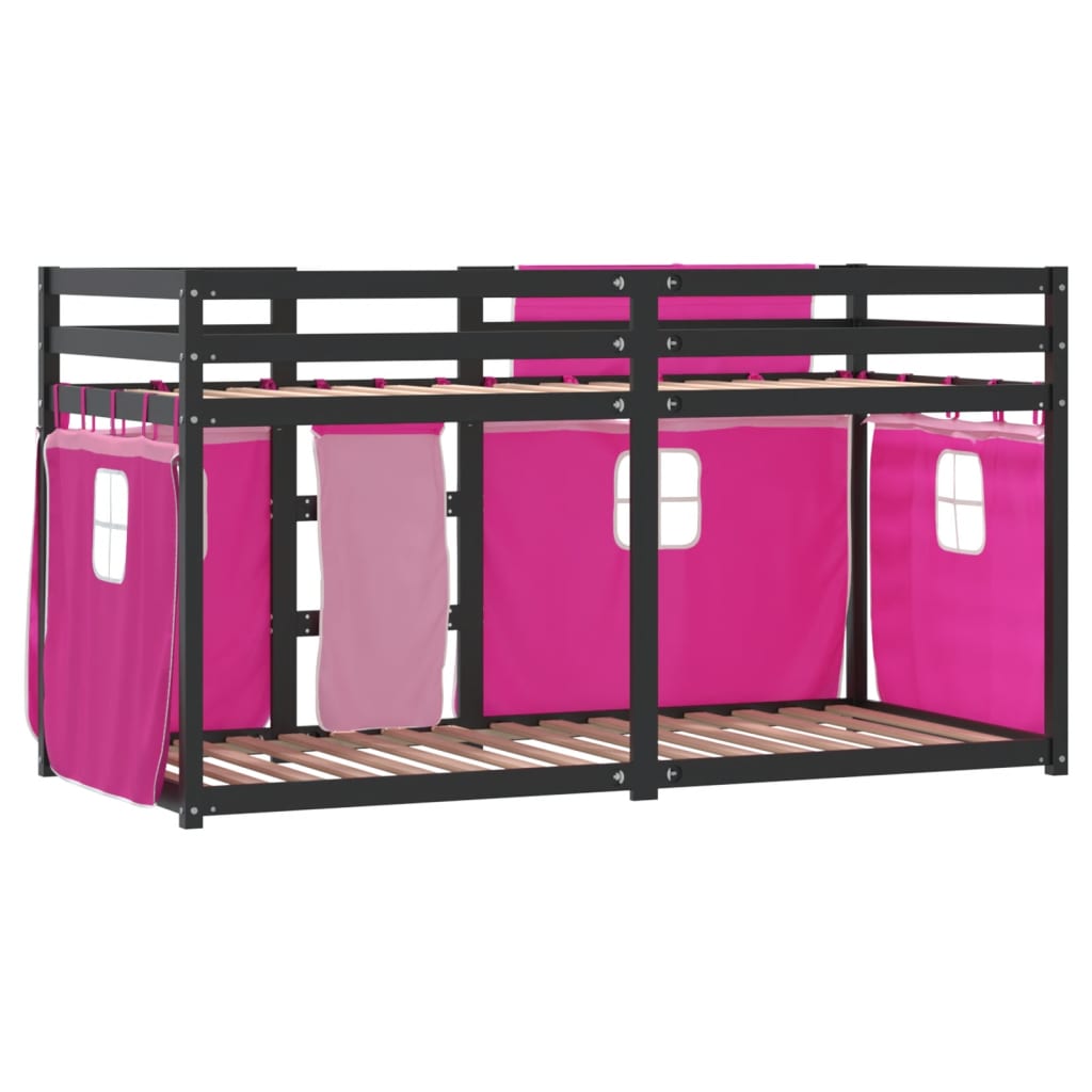 Letto a Castello senza Materasso Rosa 90x200 cm Legno di Pino 3283936