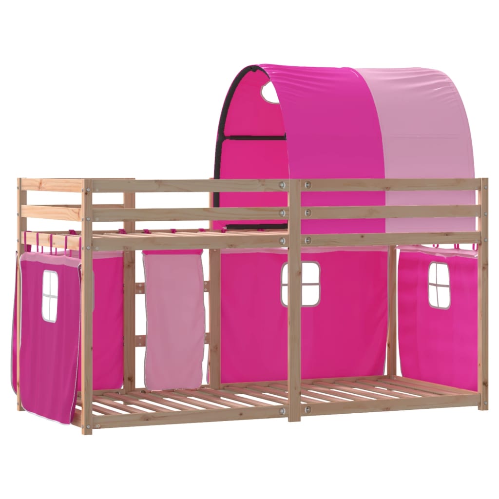 Letto a Castello senza Materasso Rosa 80x200 cm Legno di Pino 3283990