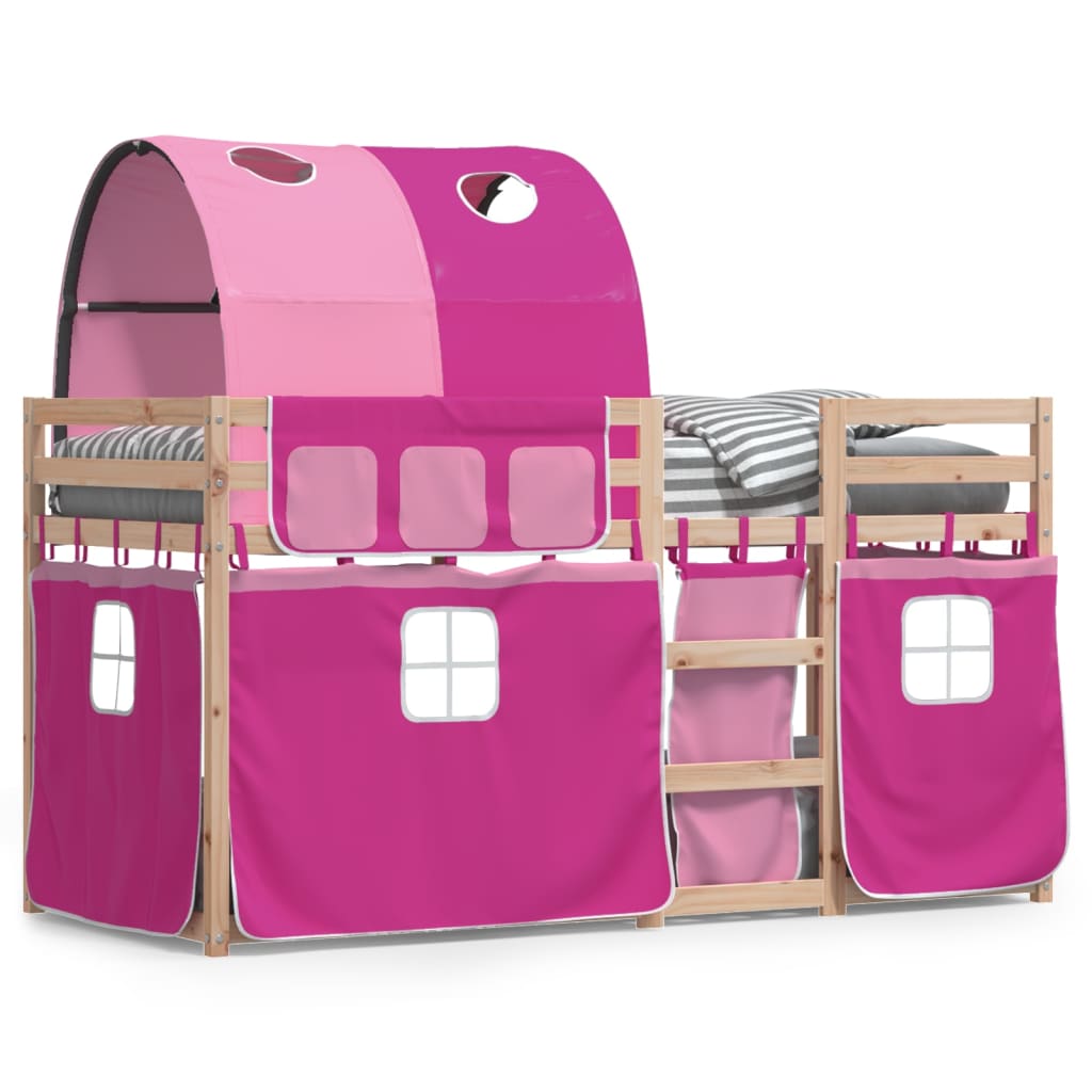 Letto a Castello senza Materasso Rosa 80x200 cm Legno di Pino 3283990