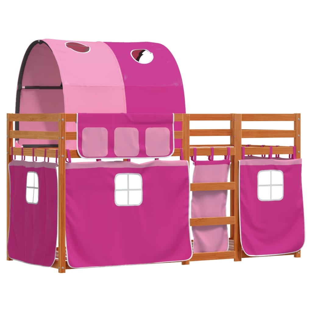 Letto a Castello senza Materasso Rosa 80x200 cm Legno di Pino 3284014