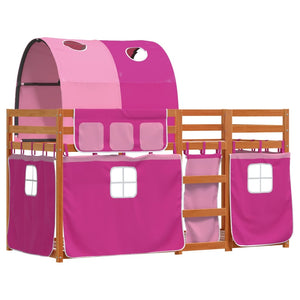 Letto a Castello senza Materasso Rosa 80x200 cm Legno di Pino 3284014