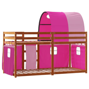 Letto a Castello senza Materasso Rosa 80x200 cm Legno di Pino 3284014