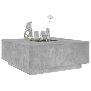 Tavolino Salotto con LED Infinity Grigio Cemento 100x100x40 cm 3284045