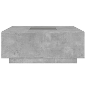 Tavolino Salotto con LED Infinity Grigio Cemento 100x100x40 cm 3284045