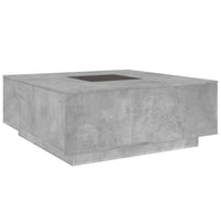 Tavolino Salotto con LED Infinity Grigio Cemento 100x100x40 cm 3284045