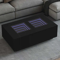 Tavolino da Salotto con LED Infinity Nero 116x69x40 cm 3284057