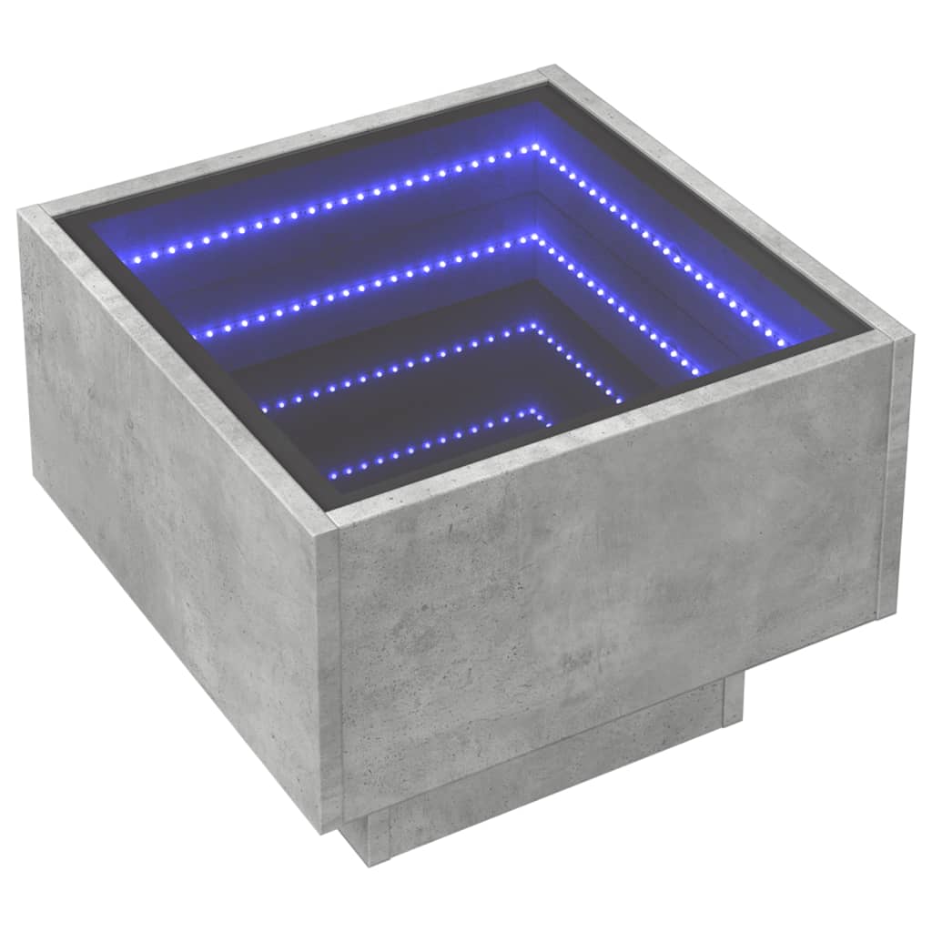 Comodino con LED Infinity Grigio Cemento 40x40x30 cm 3284066