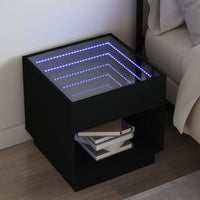 Comodino con LED Infinity Nero 50x50x50 cm 3284085