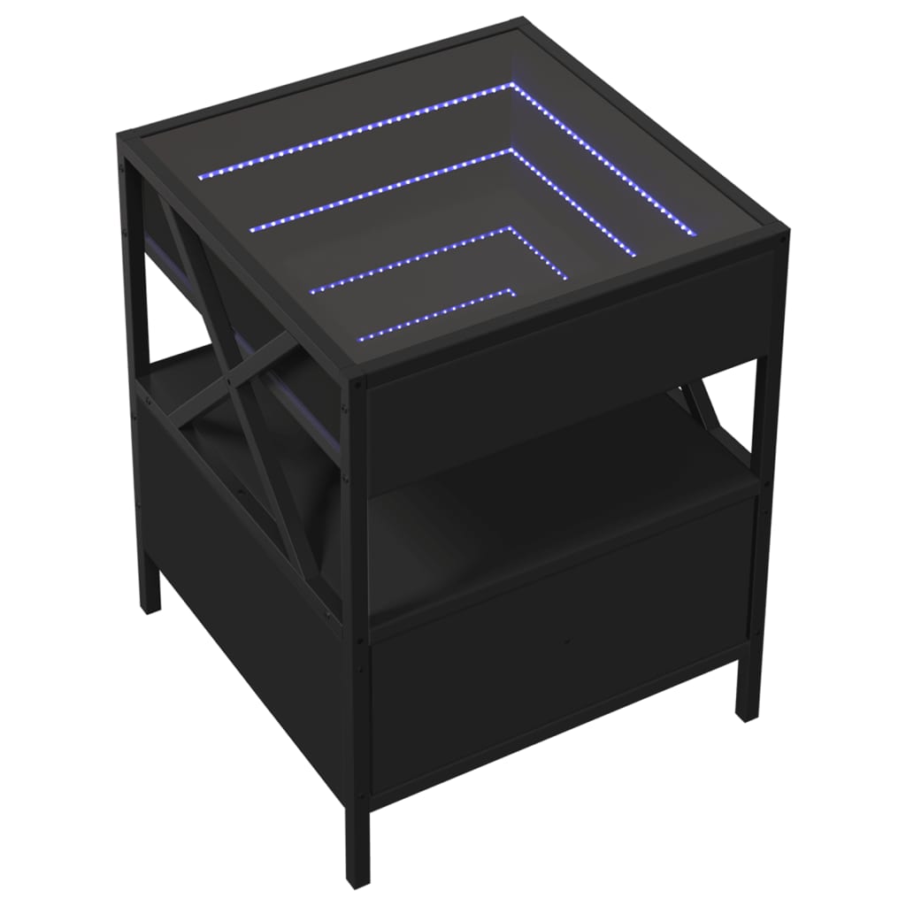 Tavolino da Salotto con LED Nero 40x40x30 cm 3284101