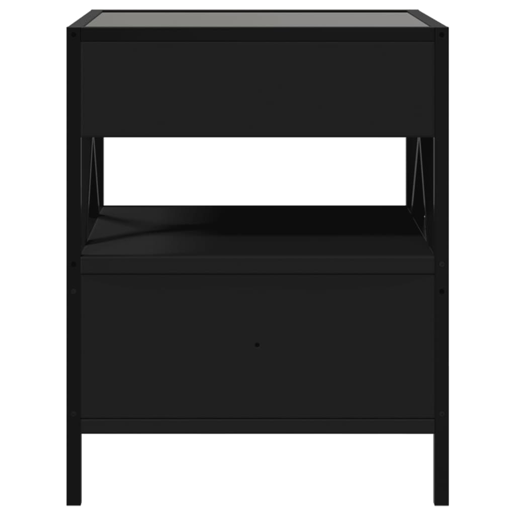 Tavolino da Salotto con LED Nero 40x40x30 cm 3284101