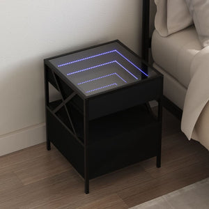 Tavolino da Salotto con LED Nero 40x40x30 cm 3284101