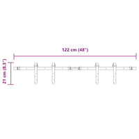 Kit Anta Scorrevole Armadio in Acciaio al Carbonio 122 cm 4009664