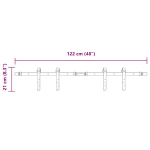 Kit Anta Scorrevole Armadio in Acciaio al Carbonio 122 cm 4009664