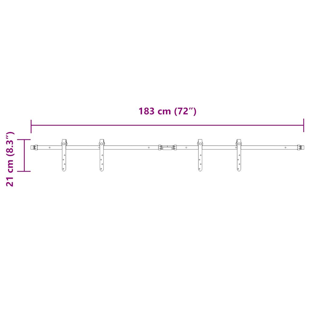 Kit Anta Scorrevole Armadio in Acciaio al Carbonio 183 cm 4009666