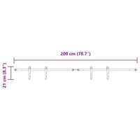 Kit Anta Scorrevole Armadio in Acciaio al Carbonio 200 cm 4009667