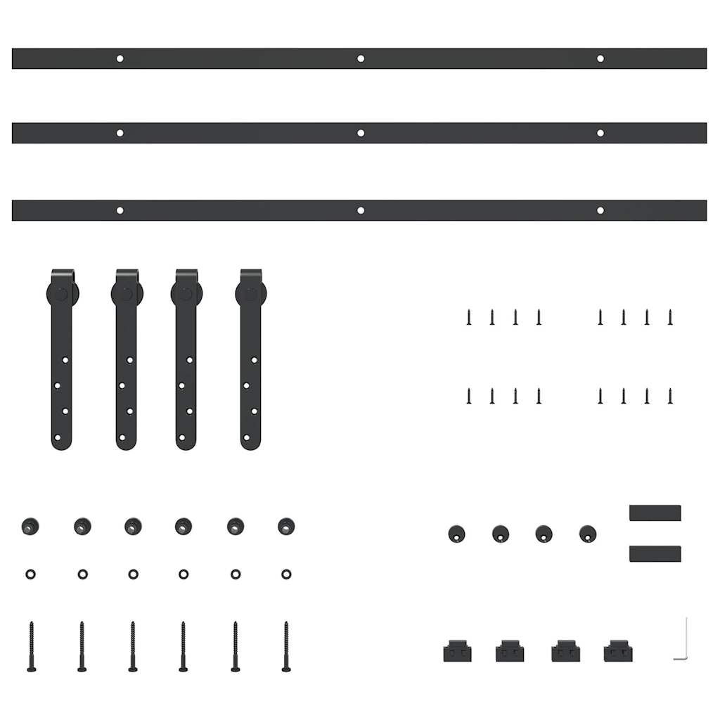 Kit Anta Scorrevole Armadio in Acciaio al Carbonio 244 cm 4009671