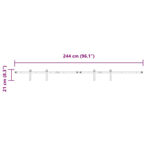 Kit Anta Scorrevole Armadio in Acciaio al Carbonio 244 cm 4009671