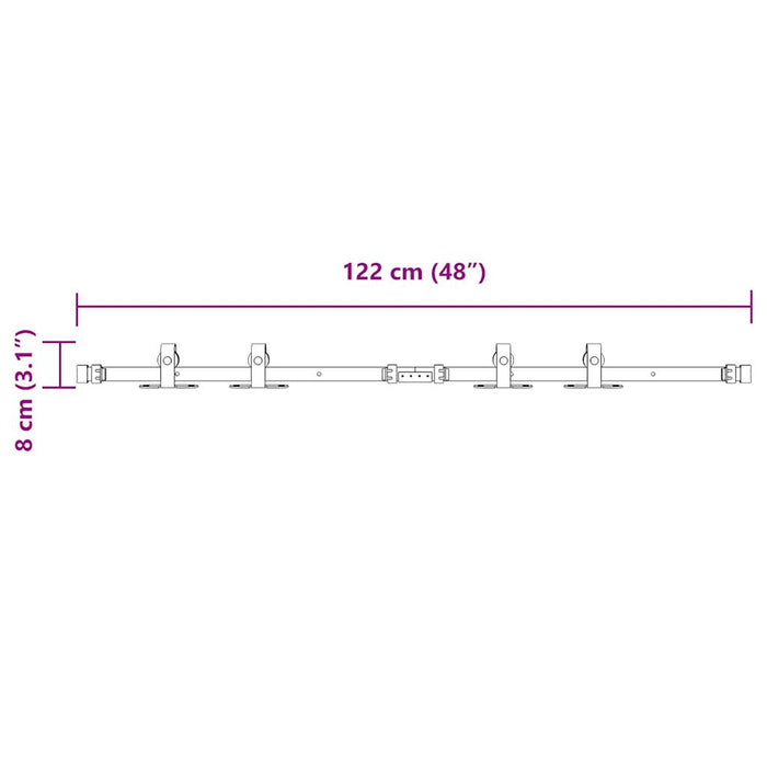 Kit Anta Scorrevole Armadio in Acciaio al Carbonio 122 cm 4009673