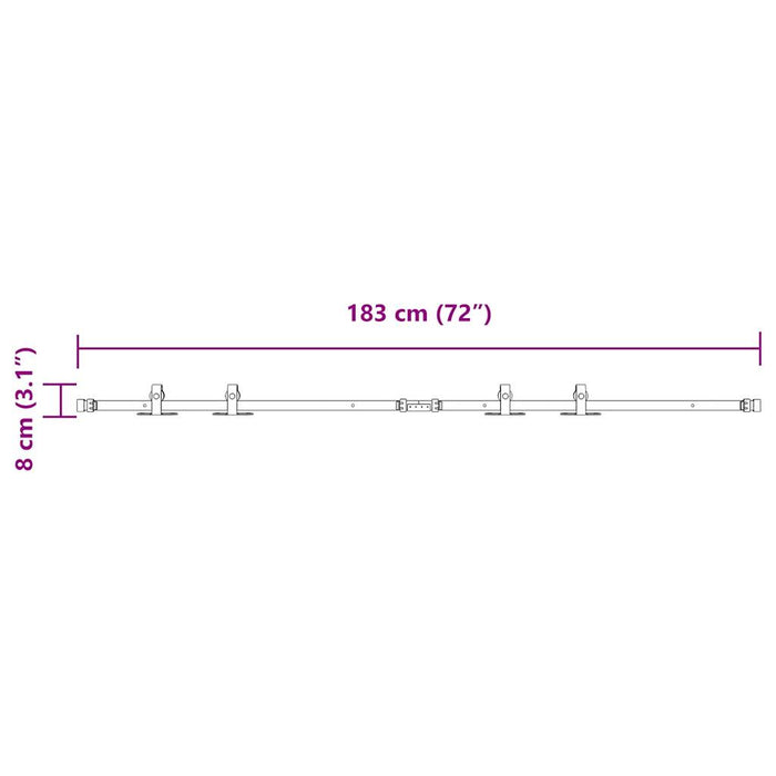 Kit Anta Scorrevole Armadio in Acciaio al Carbonio 183 cm 4009675