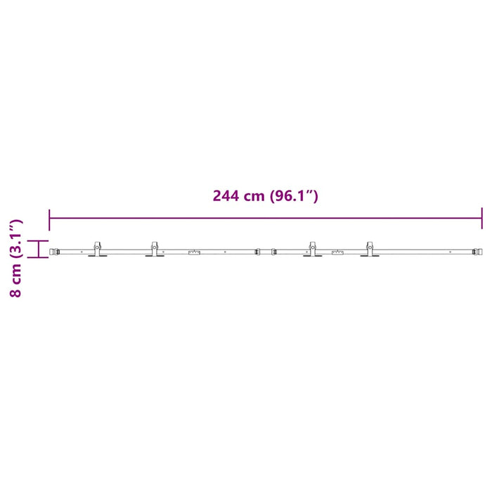 Kit Anta Scorrevole Armadio in Acciaio al Carbonio 244 cm 4009680