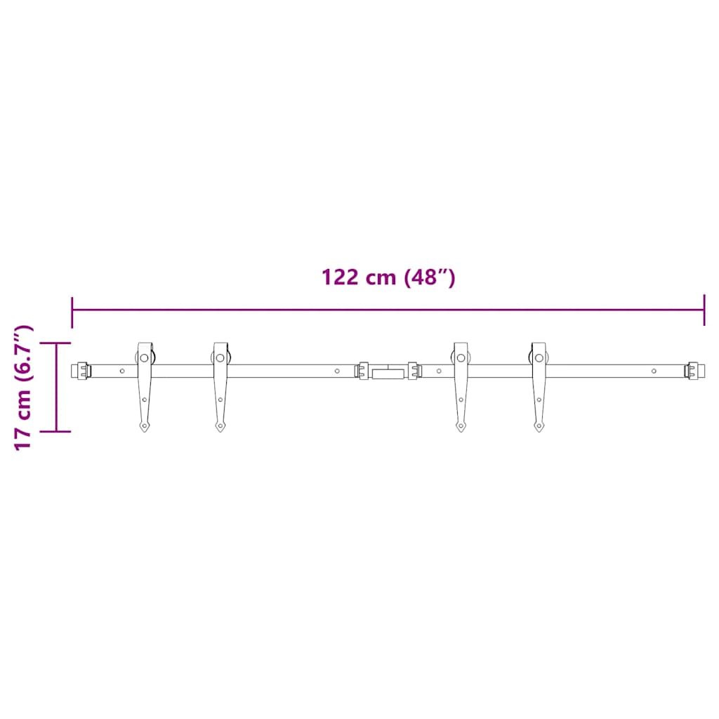 Kit Anta Scorrevole per Armadio 122 cm in Acciaio al Carbonio 4009682