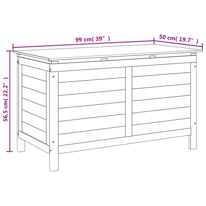 Scatola Cuscini da Esterno 99x50x56,5 cm Legno Massello Abete 364752