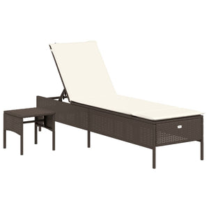 Set Lettini Prendisole con Cuscini 3pz Marrone in Polyrattan 3284264