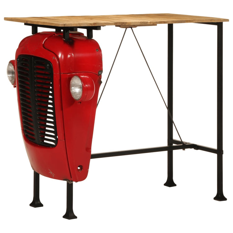 Tavolino Bar Trattore Rosso e Marrone 55x120x107 cm Legno Mango 4009368