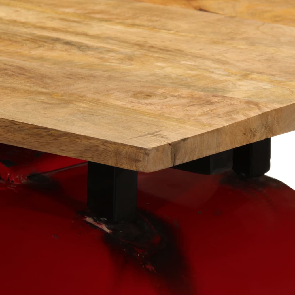 Tavolino Bar Trattore Rosso e Marrone 55x120x107 cm Legno Mango 4009368