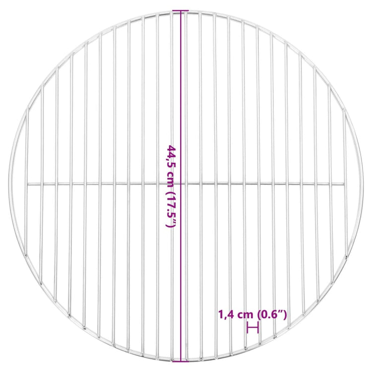 Griglia per Barbecue Rotonda Ø44,5 cm Acciaio Inossidabile 304 4010554