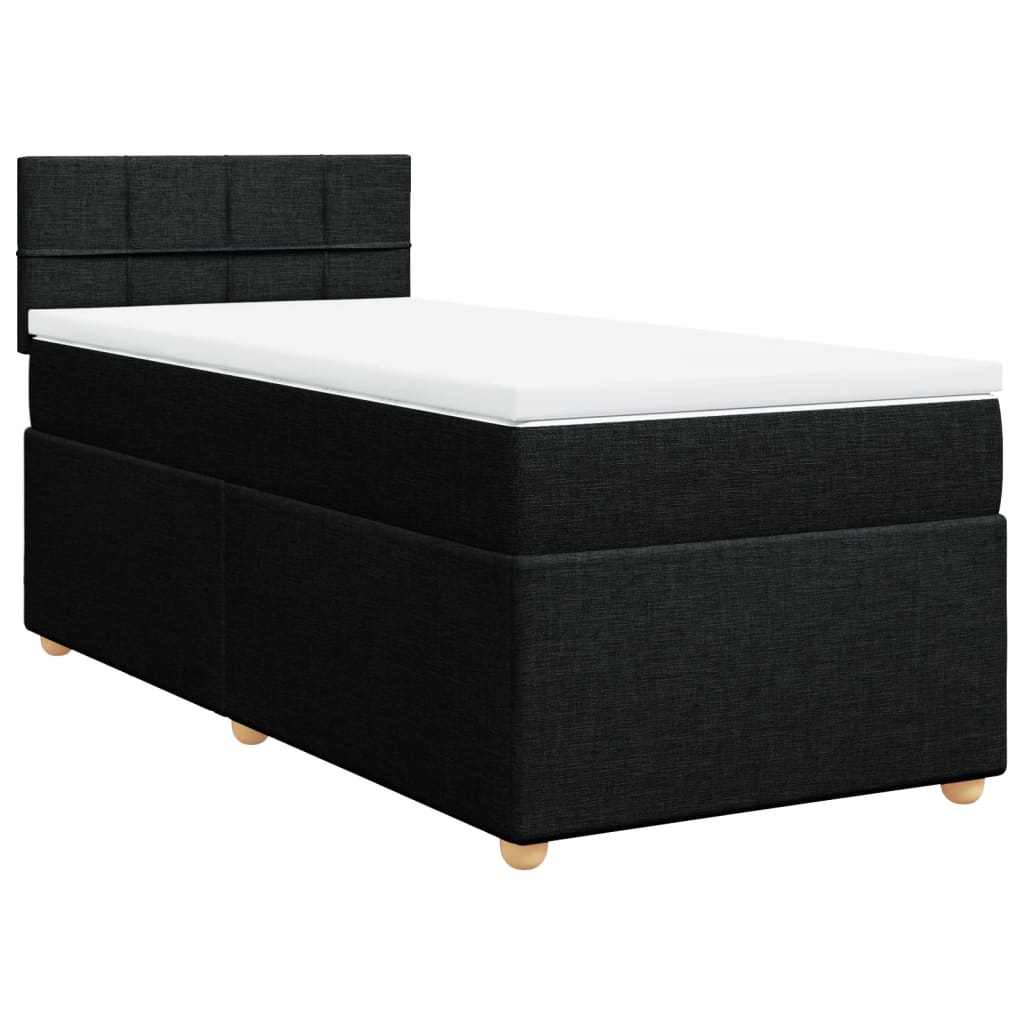 Letto a Molle con Materasso Nero Singolo in Tessuto 3286859