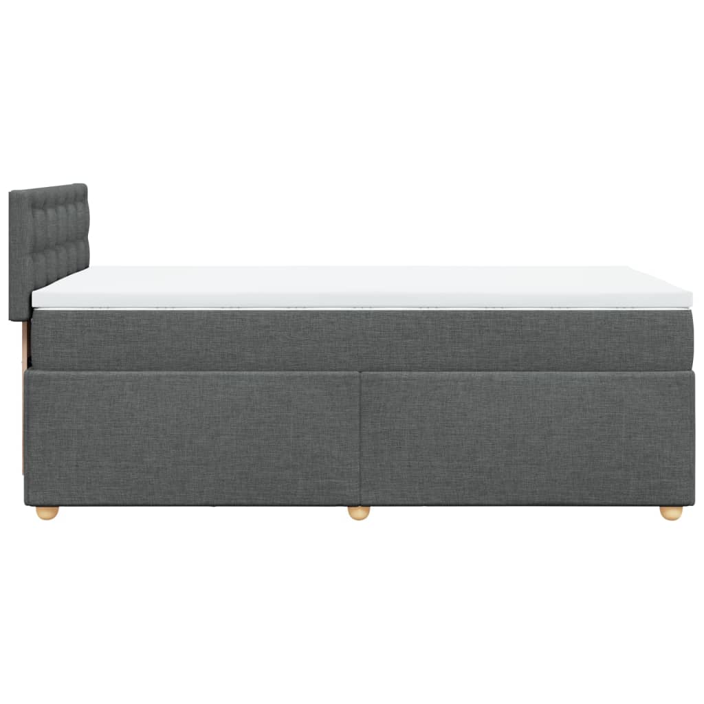 Letto a Molle con Materasso Grigio Scuro Singolo in Tessuto 3286862