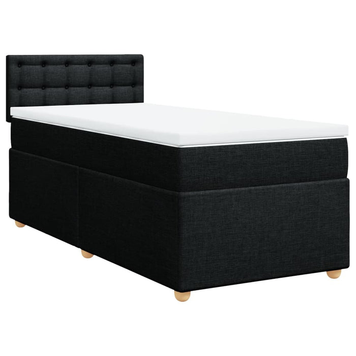 Letto a Molle con Materasso Nero Singolo in Tessuto 3286863