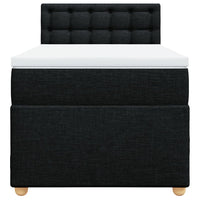 Letto a Molle con Materasso Nero Singolo in Tessuto 3286863