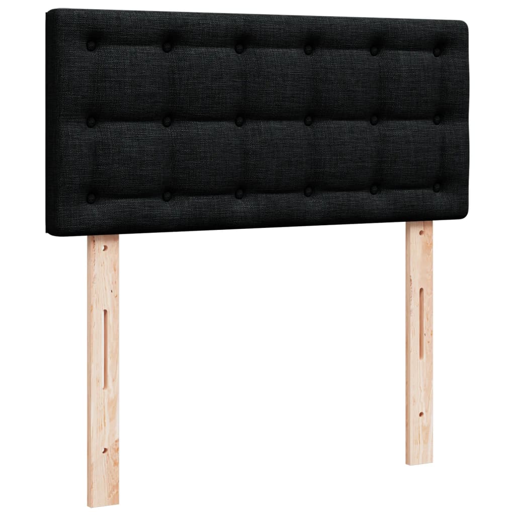 Letto a Molle con Materasso Nero Singolo in Tessuto 3286863