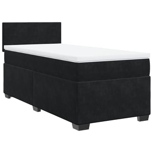 Letto a Molle con Materasso Nero Singolo in Velluto 3288769