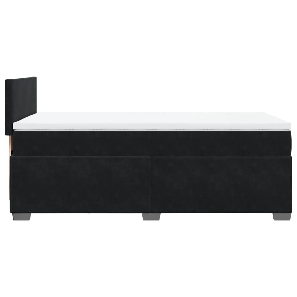 Letto a Molle con Materasso Nero Singolo in Velluto 3288769