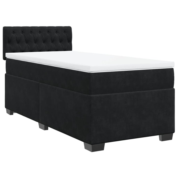 Letto a Molle con Materasso Nero Singolo in Velluto 3288773