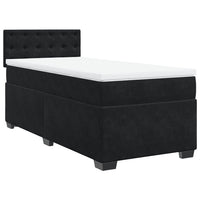 Letto a Molle con Materasso Nero Singolo in Velluto 3288775