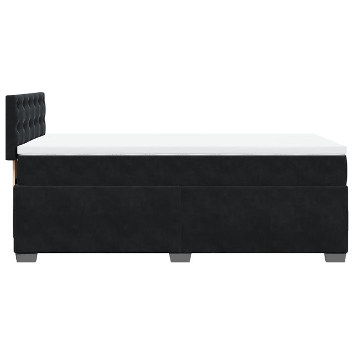 Letto a Molle con Materasso Nero Singolo in Velluto 3288775